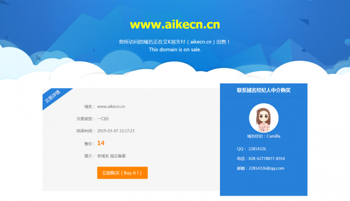 非常好看的网站域名出售页模板-阿勒源码网