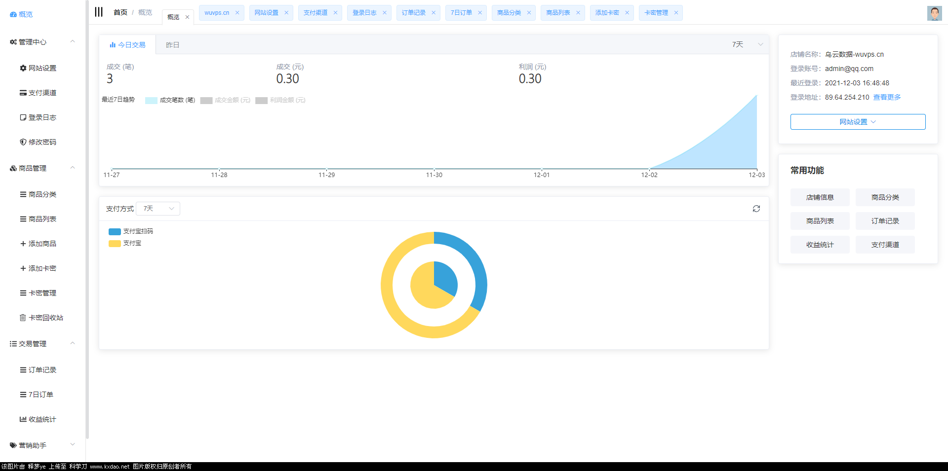 风铃发卡网源码最新版-可商用，支持个人码支付，当面付-阿勒源码网